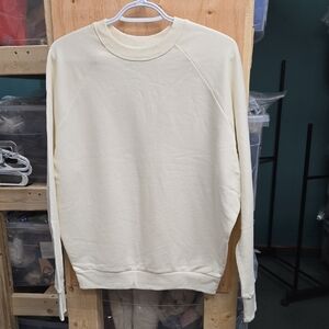 Mott & Bow Size S Ivory Oversized Crew Neck French Terry Sweatshirt